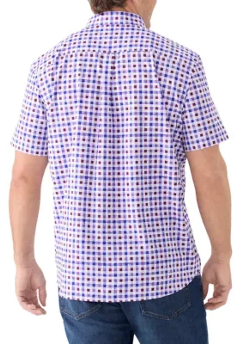 Big & Tall Short Sleeve Plaid Woven Shirt