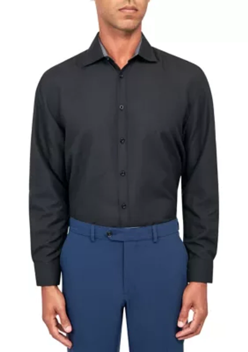 Men's Slim Fit Solid Performance Stretch Dress Shirt