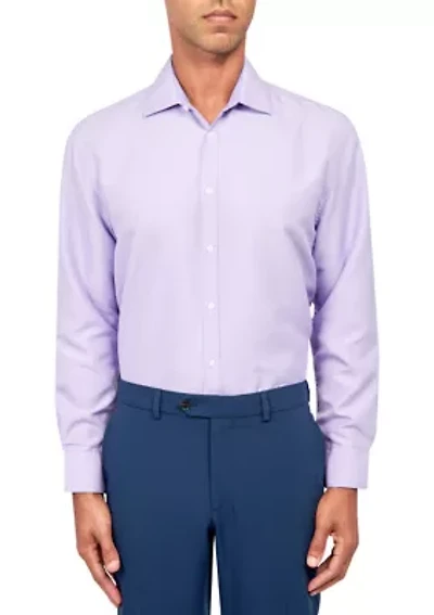 Men's Slim Fit Lilac Solid Performance Stretch Dress Shirt