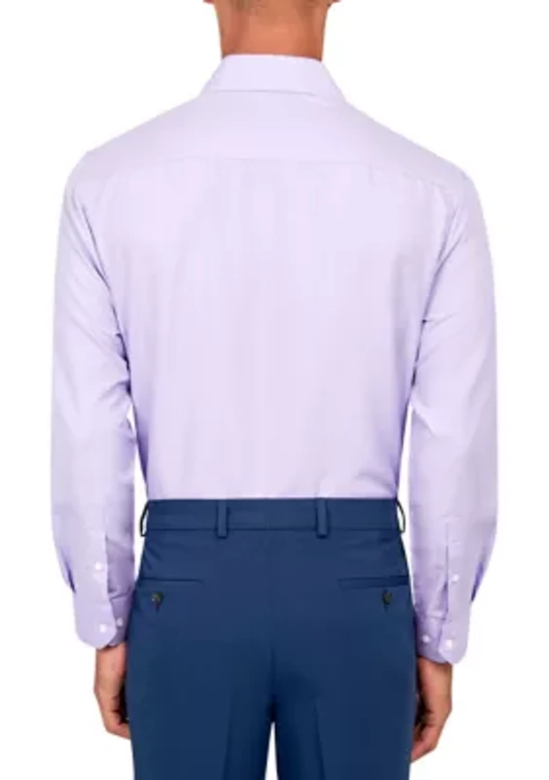 Men's Slim Fit Lilac Solid Performance Stretch Dress Shirt