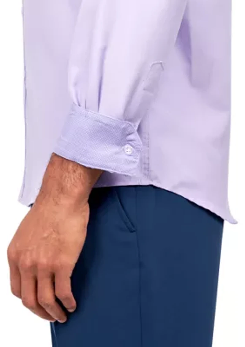 Men's Slim Fit Lilac Solid Performance Stretch Dress Shirt