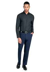 Slim Fit Black Dot Performance Stretch Dress Shirt