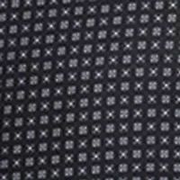 Men's Slim Fit Black Dot Square Print Long Sleeve Shirt