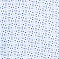 Men's Slim Fit White Speckled Long Sleeve Shirt