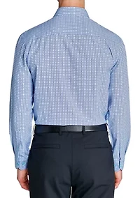 Slim Fit Blue Geo Performance Stretch Dress Shirt