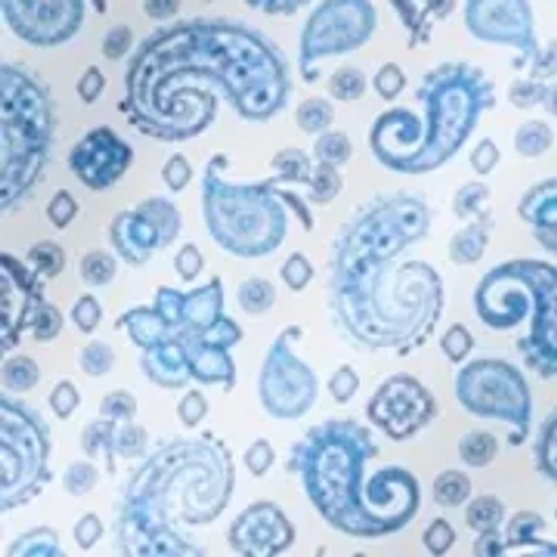 Slim Fit Light Blue Paisley Performance Stretch Dress Shirt