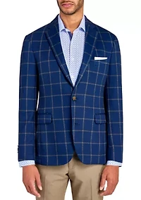 Men's Slim Fit Blue Window Soft Sport Coat