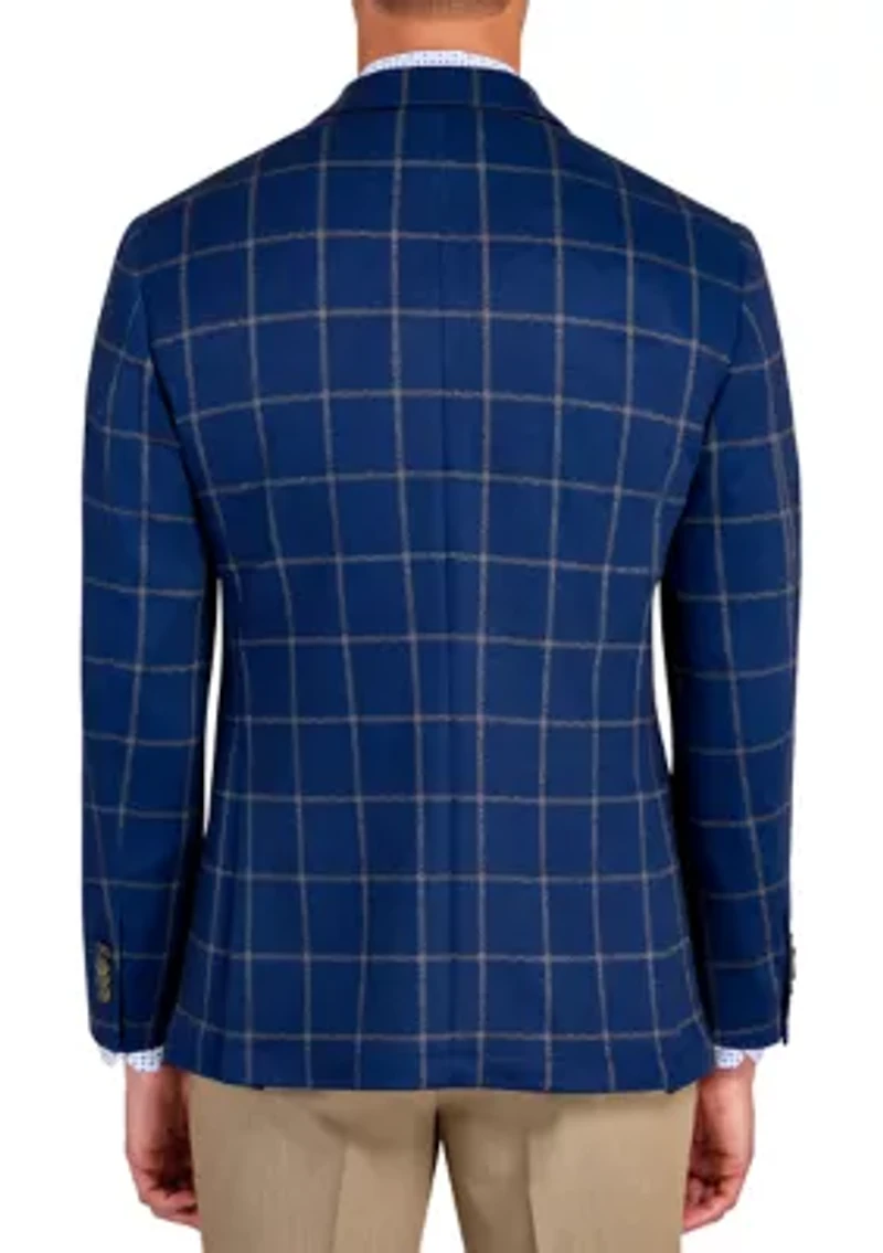 Men's Slim Fit Blue Window Soft Sport Coat
