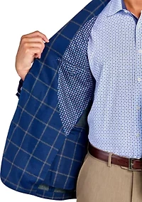 Men's Slim Fit Blue Window Soft Sport Coat
