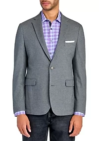 Men's Slim Fit Grey Plush Knit Sport Coat