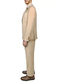 Men's Slim Fit Windowpane Suit Coat