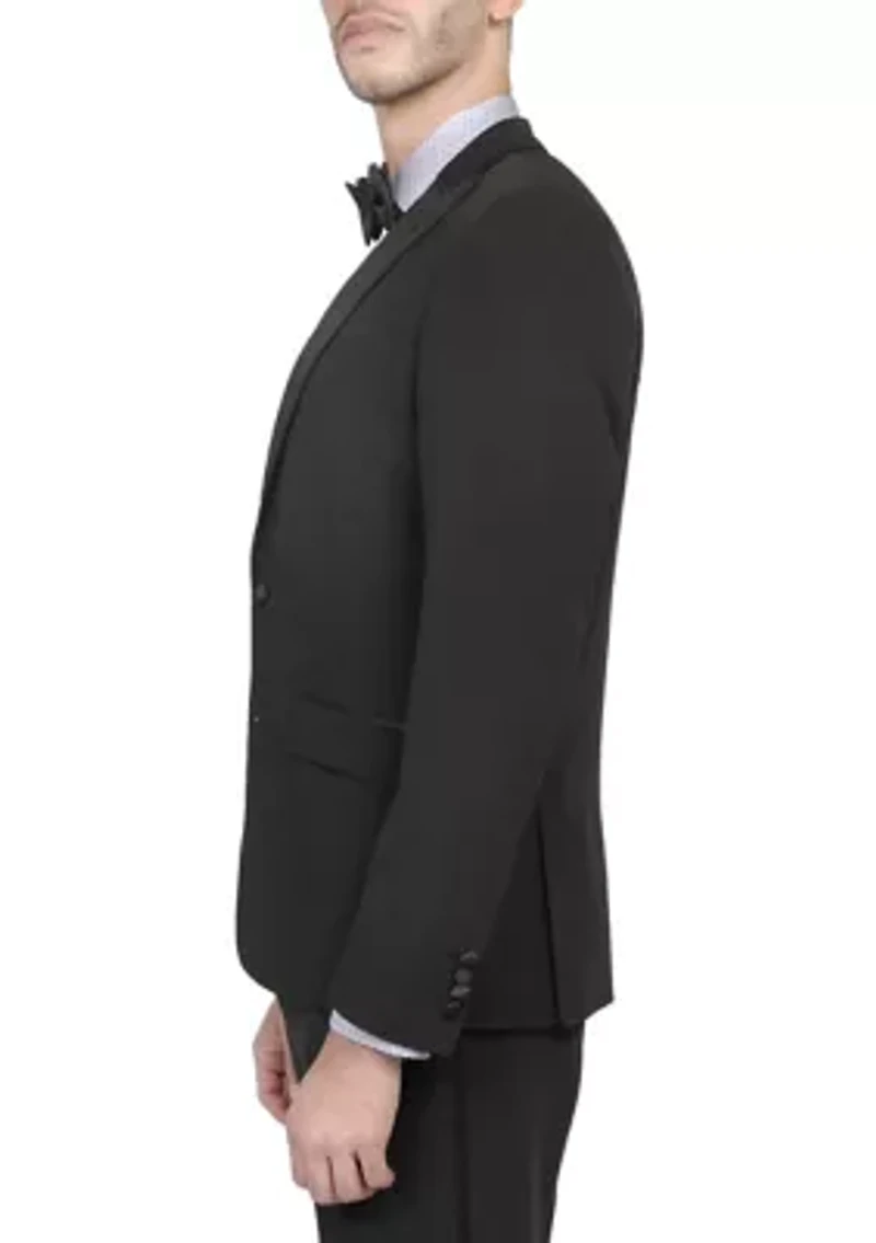 Men's Slim Fit Black Peak Lapel Tuxedo Jacket