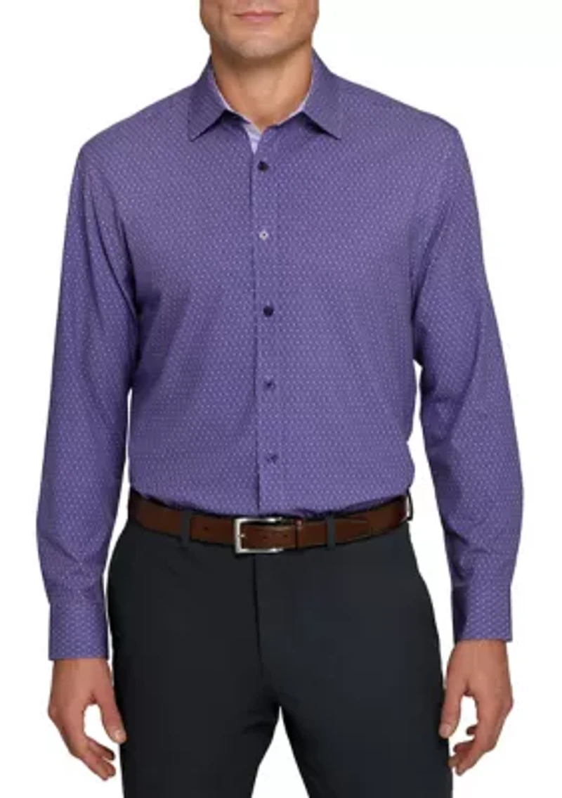 Men's Purple Geo Long Sleeve Shirt