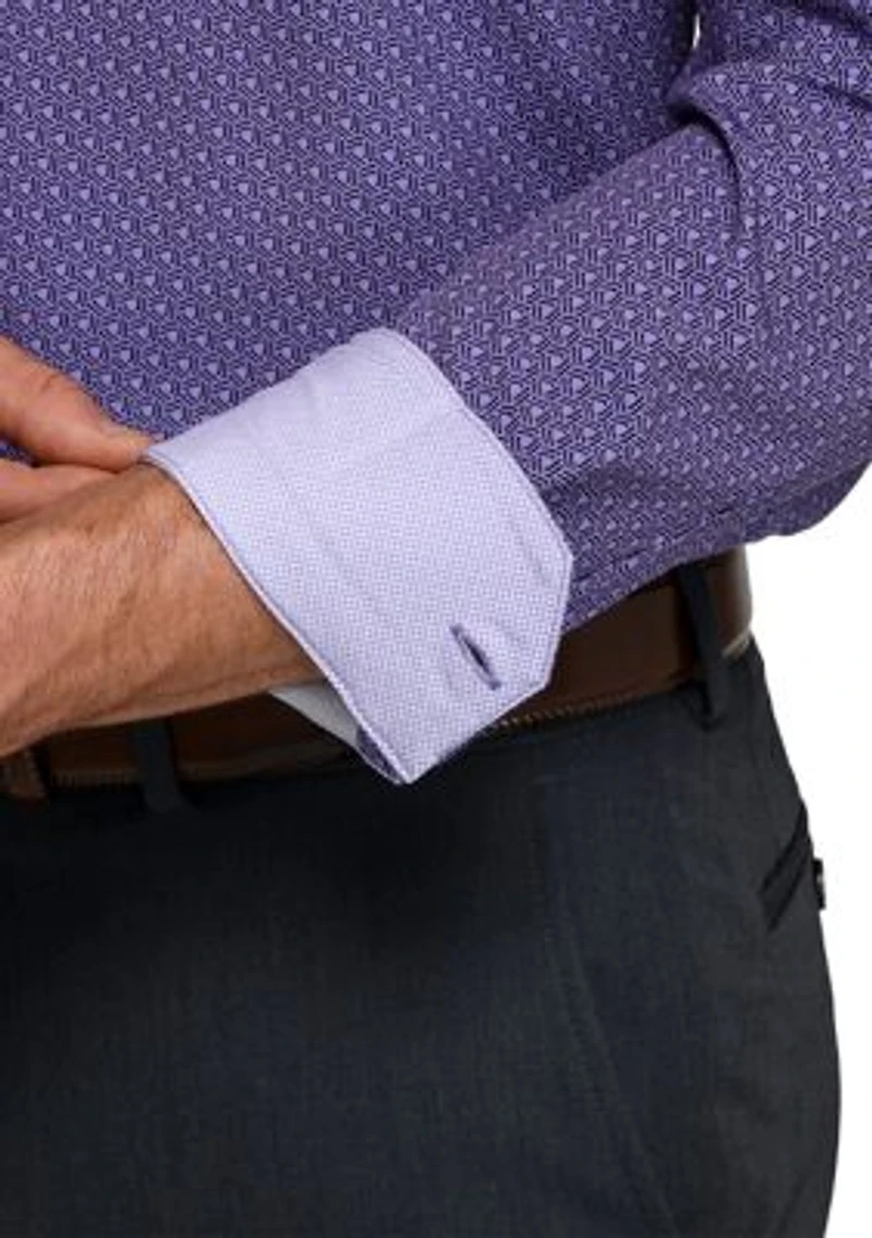 Men's Purple Geo Long Sleeve Shirt
