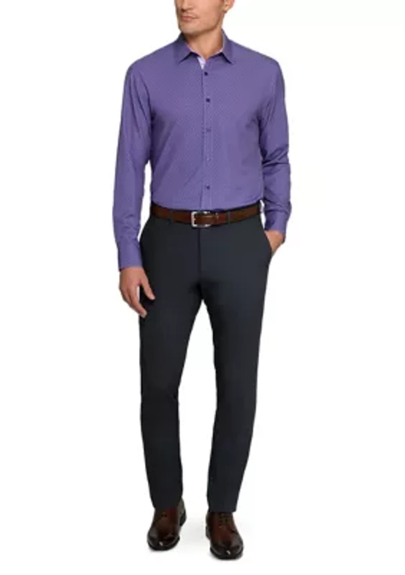 Men's Purple Geo Long Sleeve Shirt