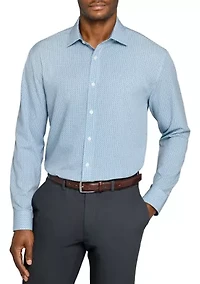 Men's Slim Fit Green Solid Long Sleeve Shirt