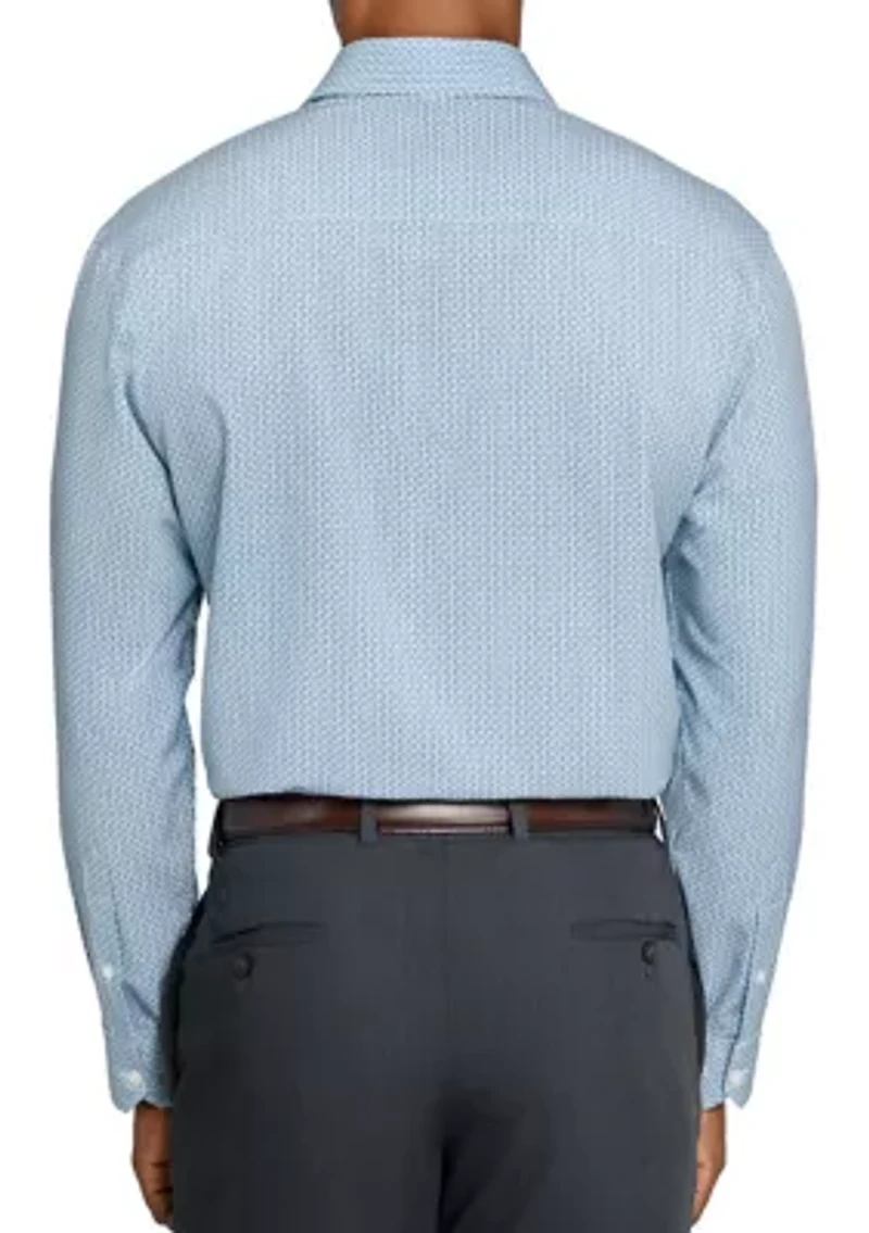 Men's Slim Fit Green Solid Long Sleeve Shirt