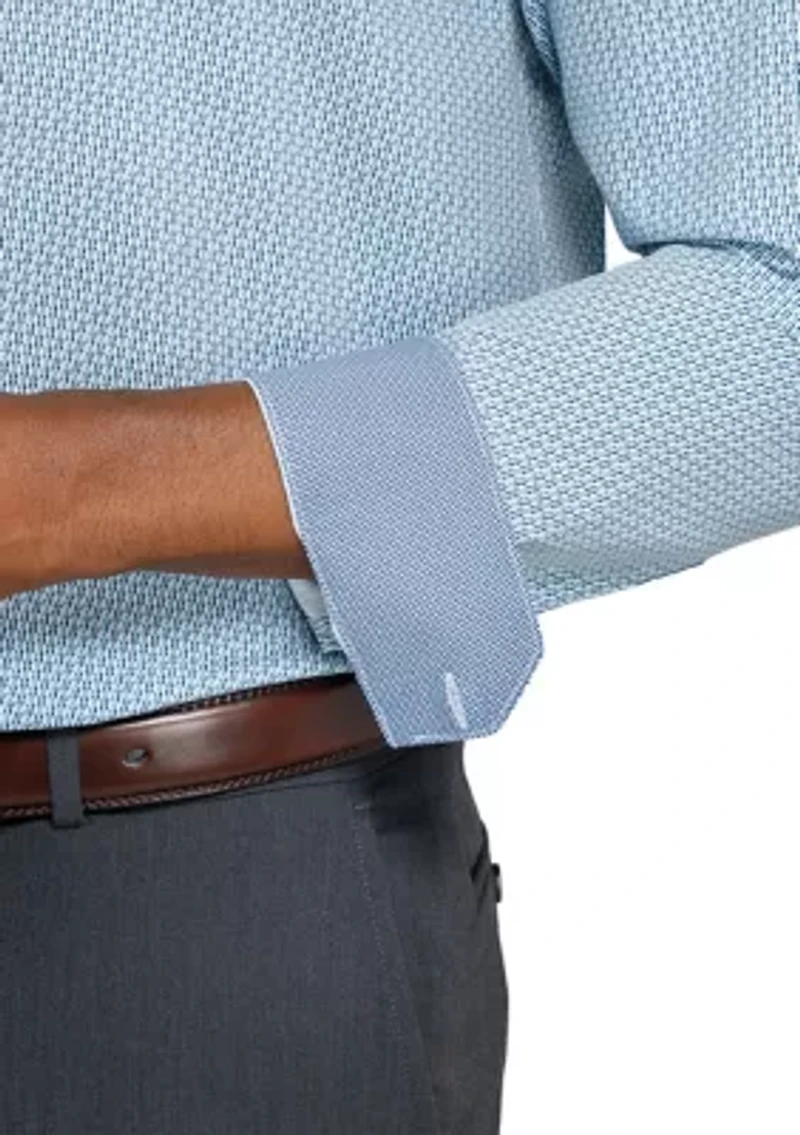 Men's Slim Fit Green Solid Long Sleeve Shirt