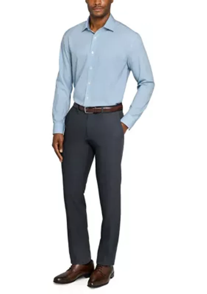 Men's Slim Fit Green Solid Long Sleeve Shirt