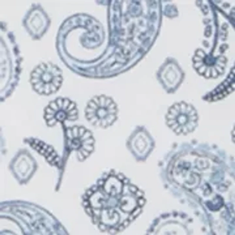 Men's Slim Fit White Paisley Long Sleeve Shirt
