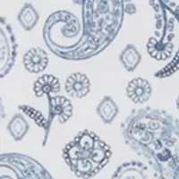 Men's Slim Fit White Paisley Long Sleeve Shirt