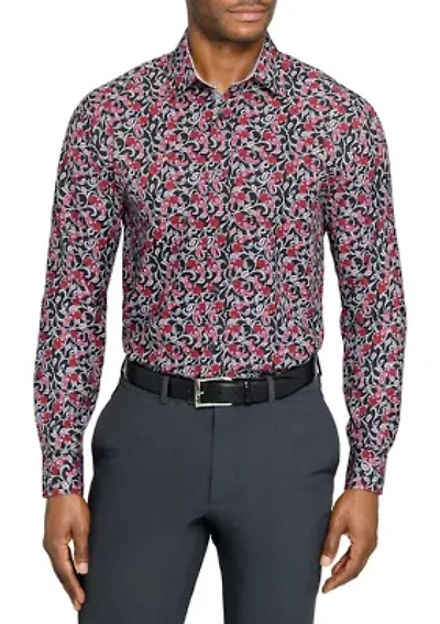 Men's Slim Fit Paisley Print Long Sleeve Shirt