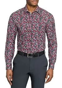 Men's Slim Fit Paisley Print Long Sleeve Shirt