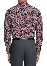 Men's Slim Fit Paisley Print Long Sleeve Shirt