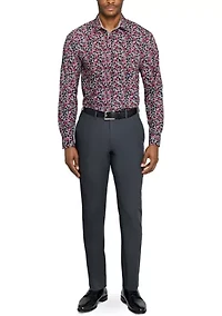 Men's Slim Fit Paisley Print Long Sleeve Shirt