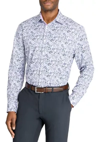 Men's Slim Fit Paisley Performance Stretch Dress Shirt