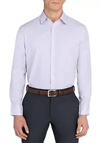 Men's Slim Fit Micro Print Performance Stretch Dress Shirt