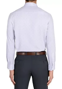 Men's Slim Fit Micro Print Performance Stretch Dress Shirt