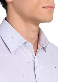 Men's Slim Fit Micro Print Performance Stretch Dress Shirt