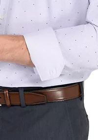 Men's Slim Fit Micro Print Performance Stretch Dress Shirt