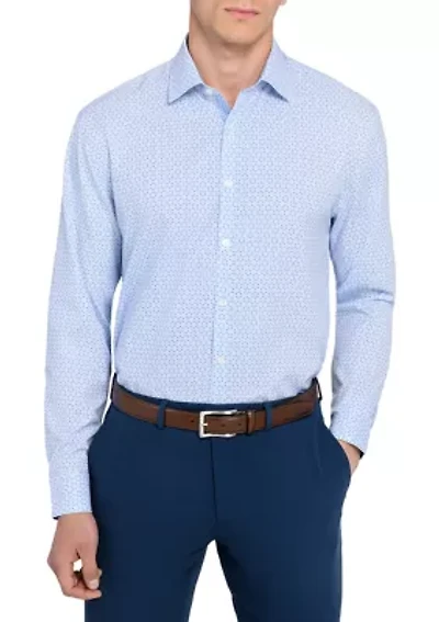 Men's  Slim Fit Micro Dot Performance Stretch Dress Shirt