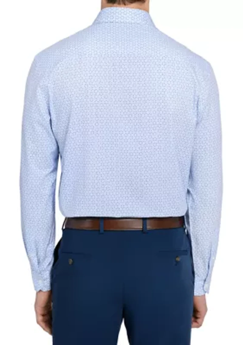 Men's  Slim Fit Micro Dot Performance Stretch Dress Shirt