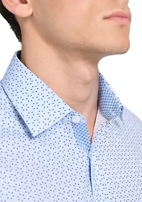 Men's  Slim Fit Micro Dot Performance Stretch Dress Shirt