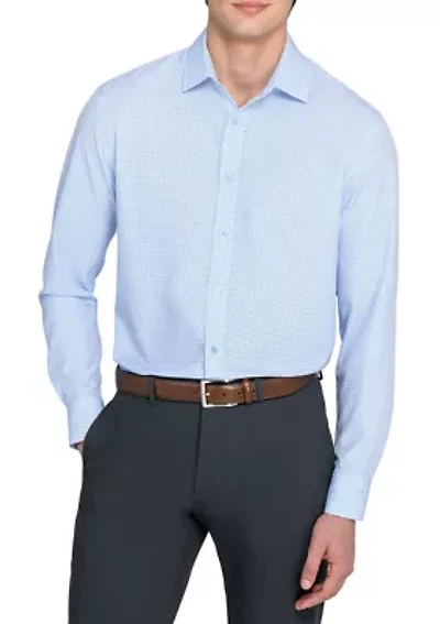 Men's Square Printed Long Sleeve Shirt