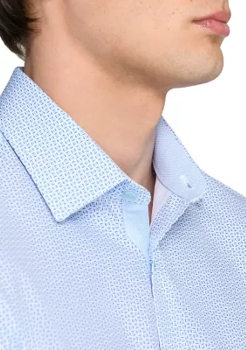 Men's Square Printed Long Sleeve Shirt