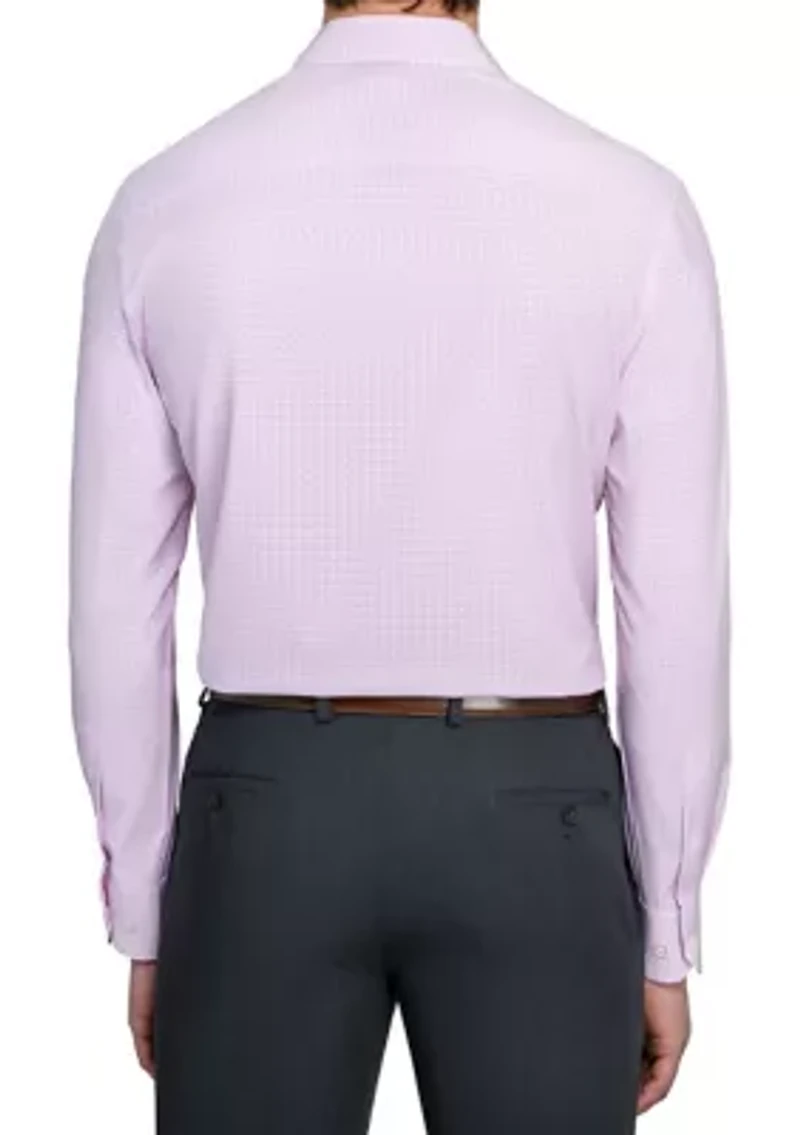 Men's Square Print Long Sleeve Shirt