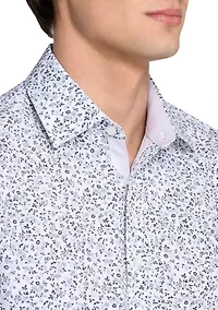 Men's Floral Print Long Sleeve Shirt