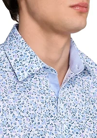 Men's Floral Print Long Sleeve Shirt