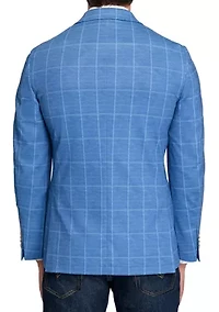 Men's Knit Windowpane Sport Coat