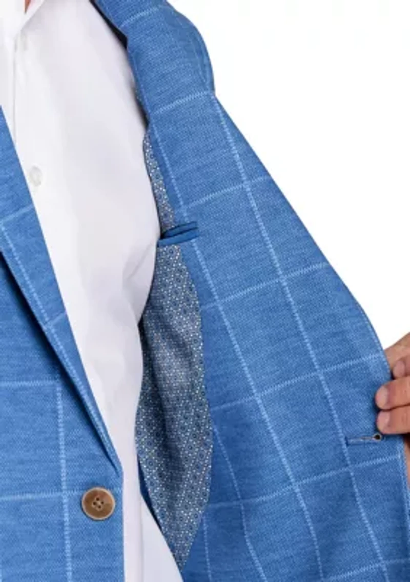 Men's Knit Windowpane Sport Coat