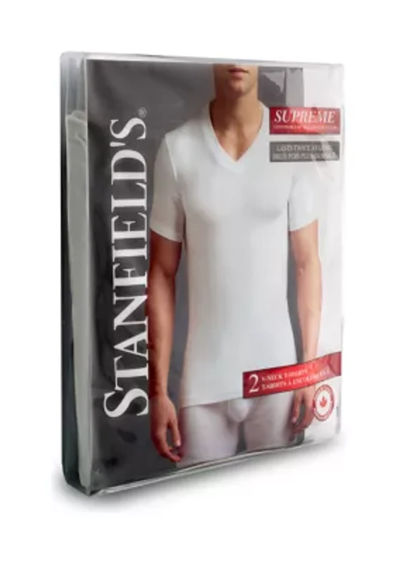 Supreme Cotton Blend V-Neck Undershirt-2 Pack