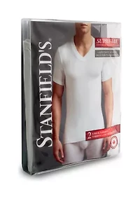 Supreme Cotton Blend Tall V-Neck Undershirt-2 Pack