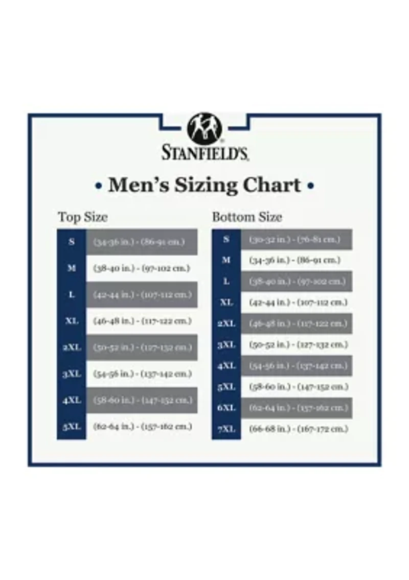 2 Layer Cotton Blend Thermal Long Underwear