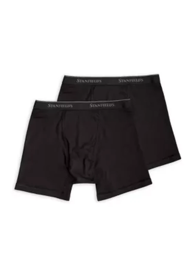 Big & Tall Premium 100% Cotton Boxer Brief Underwear- 2 Pack