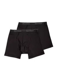 Big & Tall Premium 100% Cotton Boxer Brief Underwear- 2 Pack