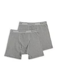 Big & Tall Premium 100% Cotton Boxer Brief Underwear- 2 Pack